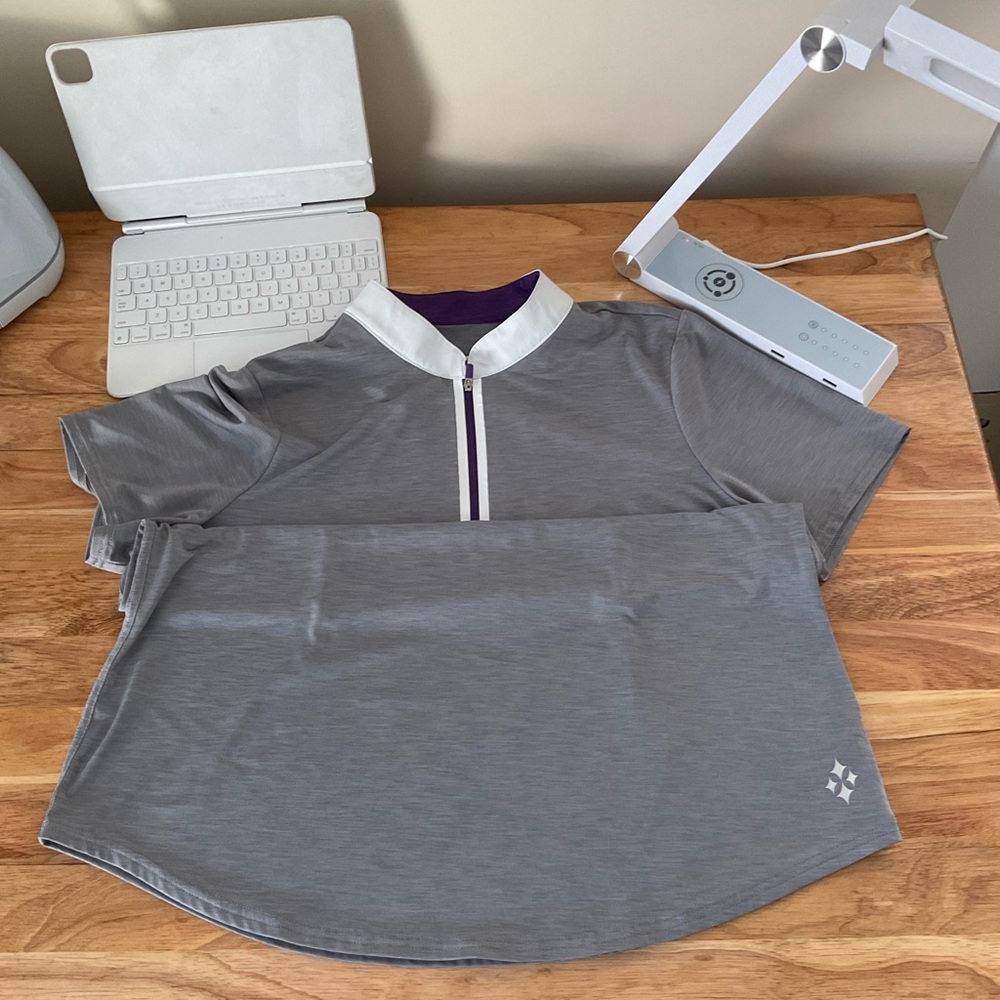 Jofit Purple and Gray Pullover with White Trim - Picture 4 of 11